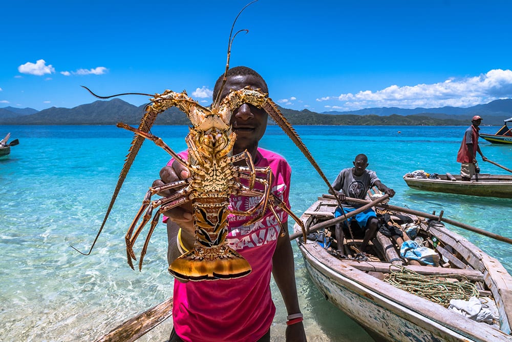 Amiga Island (eng), Haiti, Ils a Rat (FR) Lobster purchase, photo by Maxim Larche