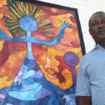 Levoy Exil paints nature-inspired works like this one that shows the sun queen – Haitian Art